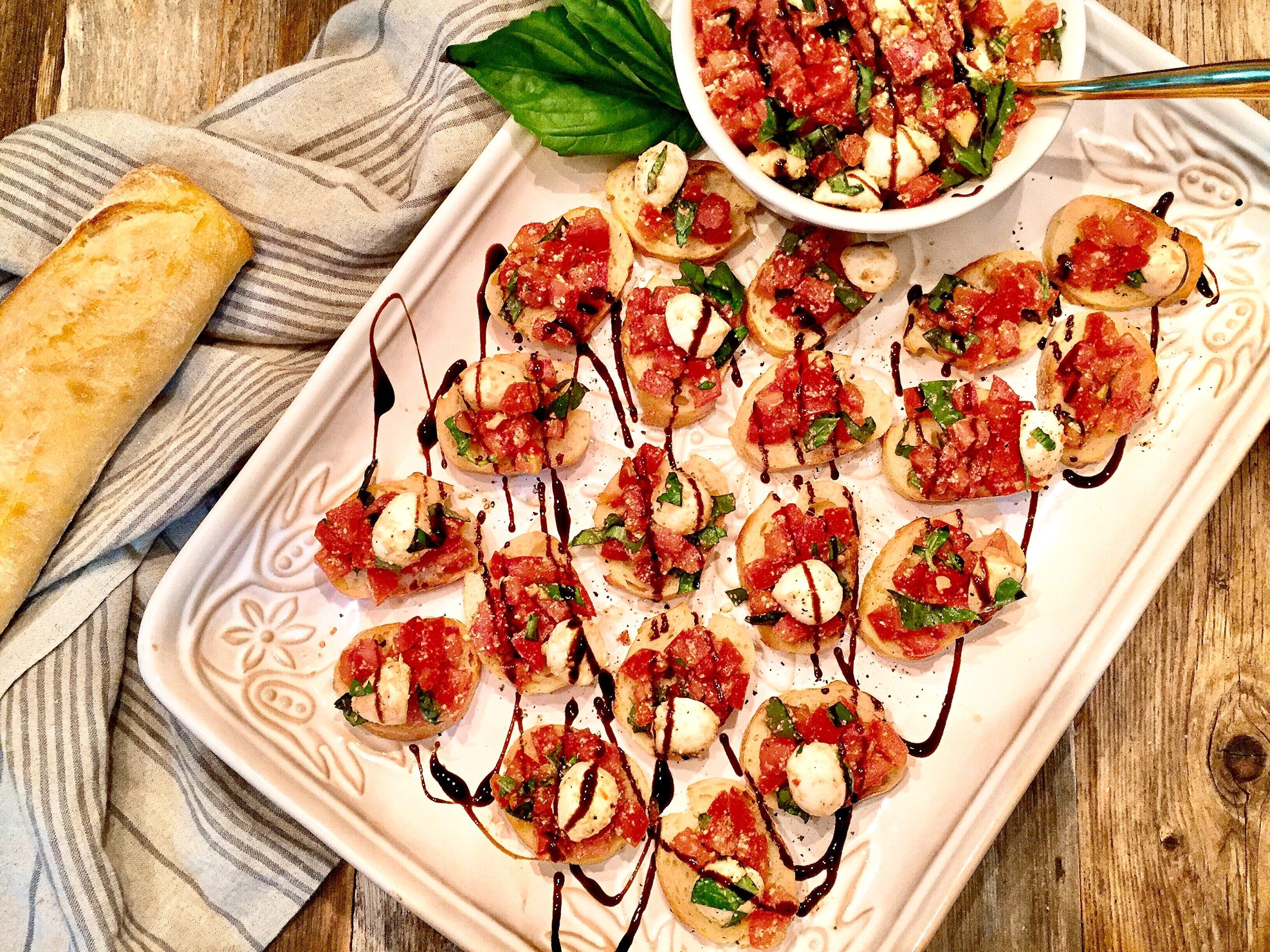 Tomato-Bruschetta-with-Mozzarella-and-Basil
