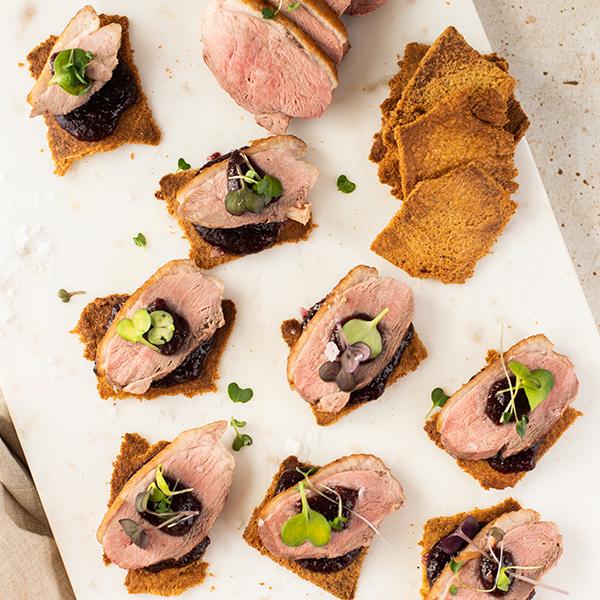 luv a duck-Cherry Glazed Duck on Croutons