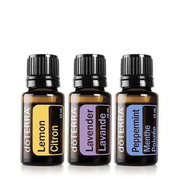 Ēterisko eļļu DoTerra starta komplekts Beginners Trio (lavanda, piparmētra, citrons), 3gbx15ml