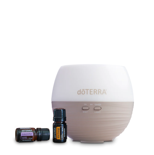 Difūzeris (Difūzijas ierīce) ēteriskām eļļām DoTerra Petal + Lavandas un savvaļas apelsīna ēteriskām eļļām, 5ml