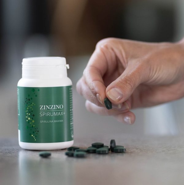 ZinZino SpiruMax+ spirulīnas maxima mikroaļģu uztura bagātinātājs, 80 tabletes