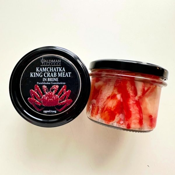 Kamčatkas karaliskā krabja kāju gaļa garšvielu sālījumā, ar rokām lobīta, 235gr